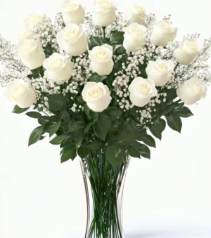 One Dozen White Roses