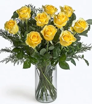 One Dozen Yellow Roses