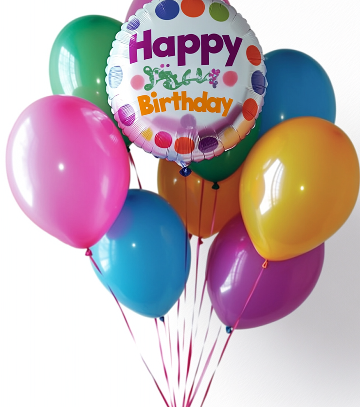 Assorted Birthday Balloons Bouquet