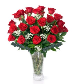 2 Dozen Long Stem Red Roses