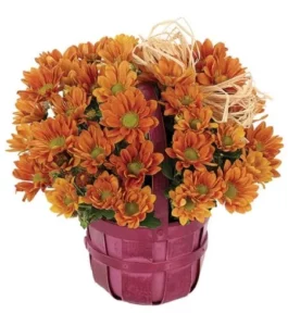 Fall Daisy Bushel Basket