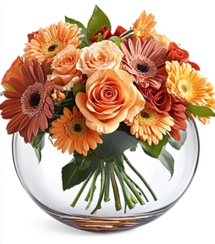 Glass Bowl of Flowers