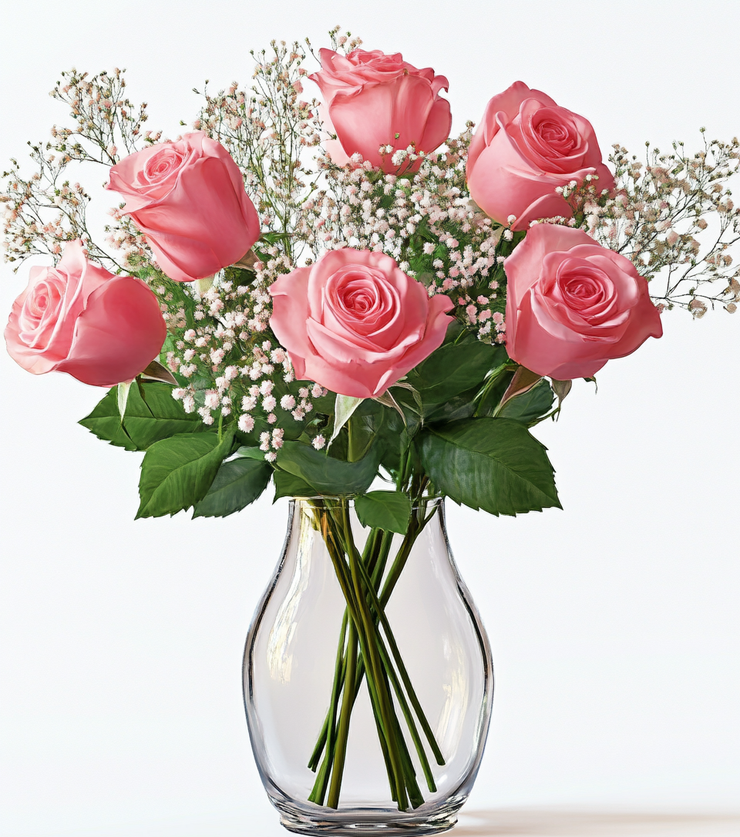 Six Lovely Pink Roses