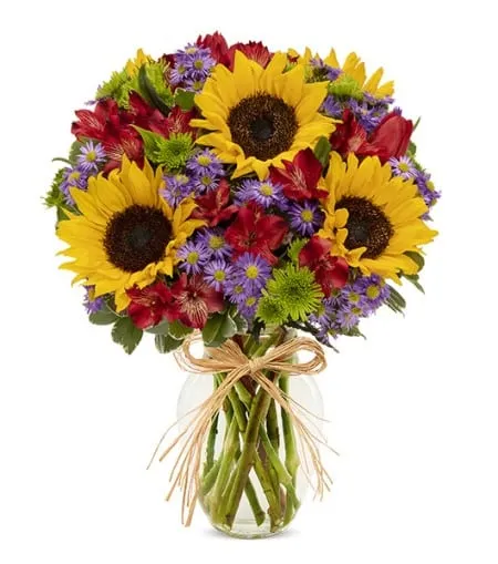 Sunflower & Verdure Autumn Medley Bouquet