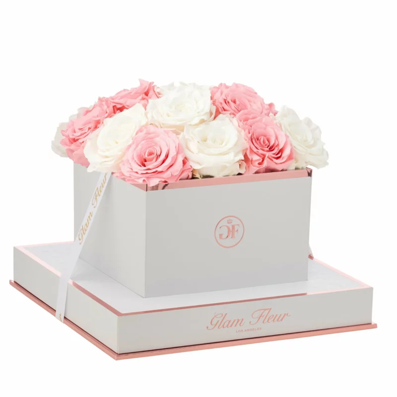 Ivory and Light Pink Luxury Preserved Roses
