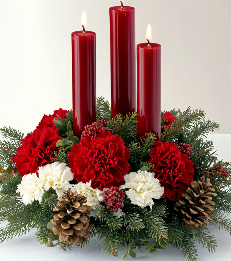 Christmas Candle Centerpiece