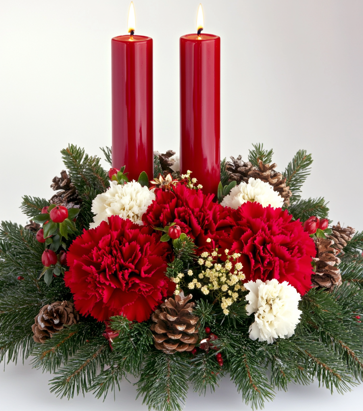 Christmas Candle Centerpiece