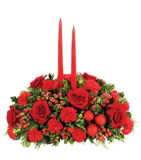 Red & Green Christmas Centerpiece