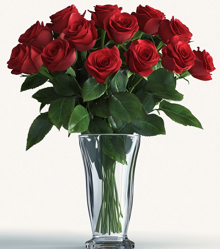 Twelve perfect roses