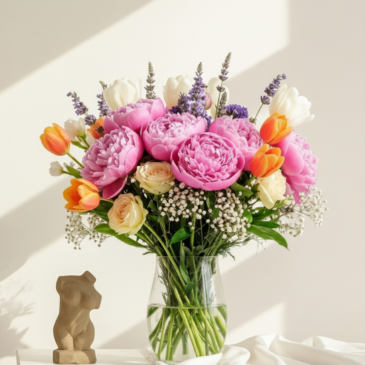 Happy Heart Peony Vase