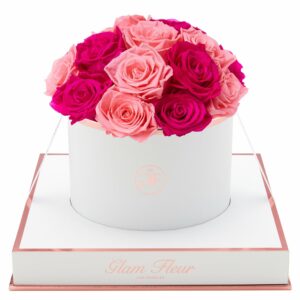 Fuchsia and Light Pink Preserved Rose Bouquet | Glam Fleur