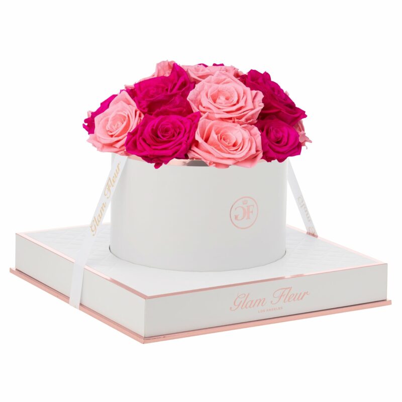 Fuchsia and Light Pink Preserved Rose Bouquet | Glam Fleur