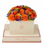 Rainbow and Orange Long Lasting Rose Bouquet