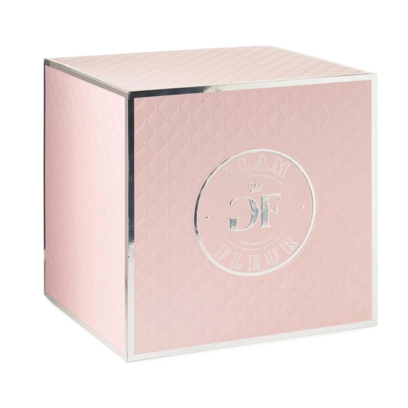 Rosé Square Green & Light Pink Preserved Roses