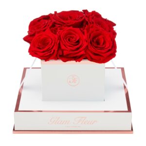 Light Red Roses Blanche Box