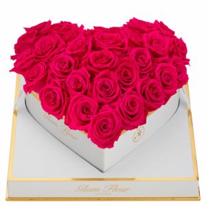 Blanche Heart Fuchsia Preserved Roses