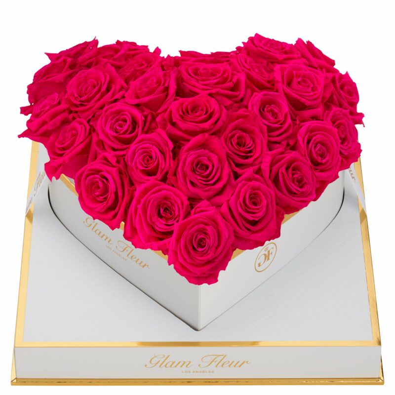 Blanche Heart Fuchsia Preserved Roses