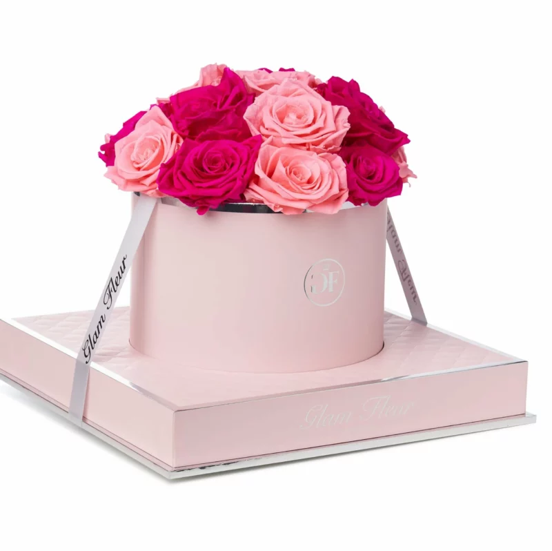 Fuchsia and Light Pink Luxury Rose Arrangements
