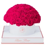 Fuchsia Roses That Last a Year in a Round Box