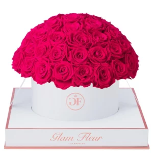 Fuchsia Roses That Last a Year in a Round Box