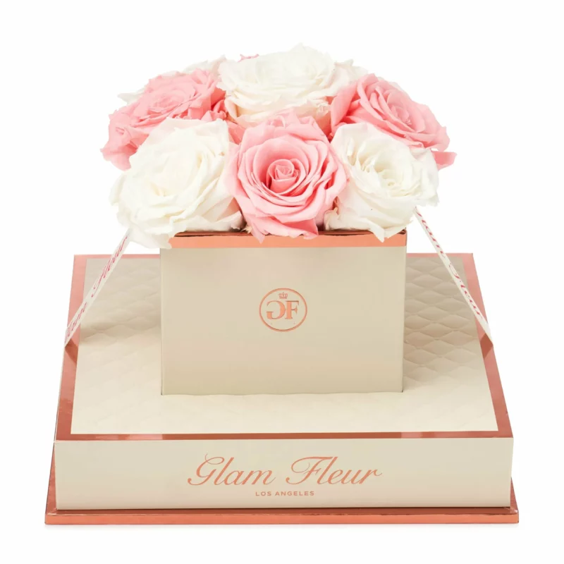 Long Lasting Light Pink and Ivory Rose Arrangement