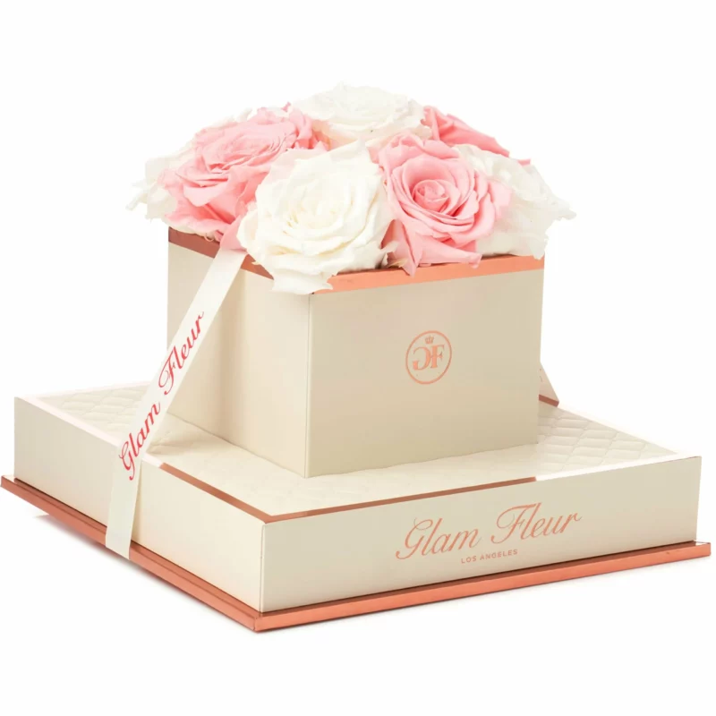 Long Lasting Light Pink and Ivory Rose Arrangement