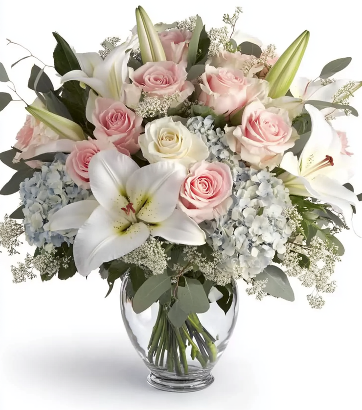 Precious Pink and Ivory Roses