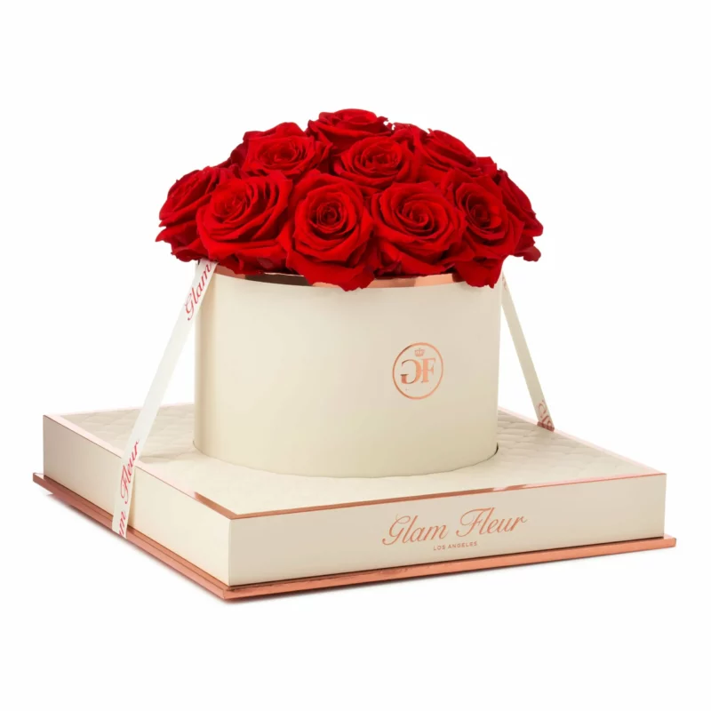 Preserved Light Red Real Rose Arrangement
