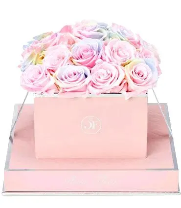 Rose Square Candy Rainbow And Baby Pink