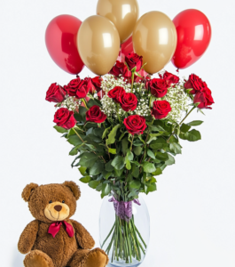Roses Ballons Teddy