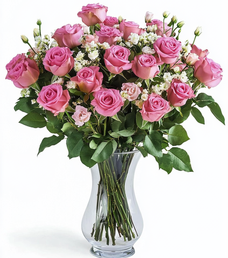 24 Pink Roses