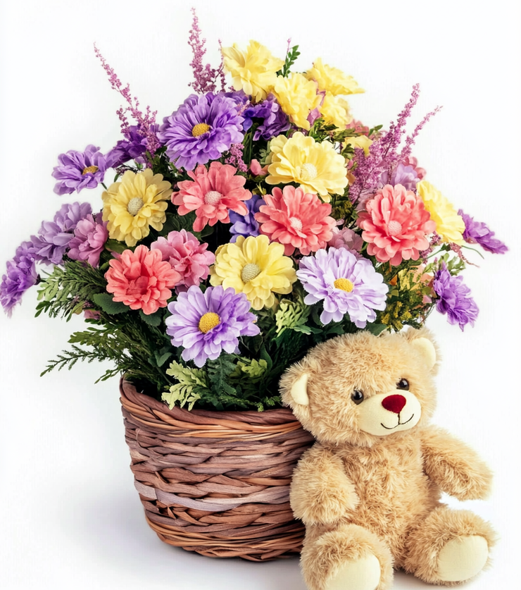 Get Well Basket & Teddy Bear