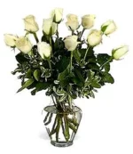 One Dozen White Roses