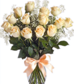 One Dozen White roses