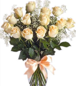 One Dozen White roses
