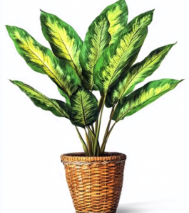 Pretty Dieffenbachia Basket