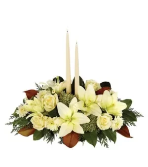 White Magnolia Christmas Centerpiece