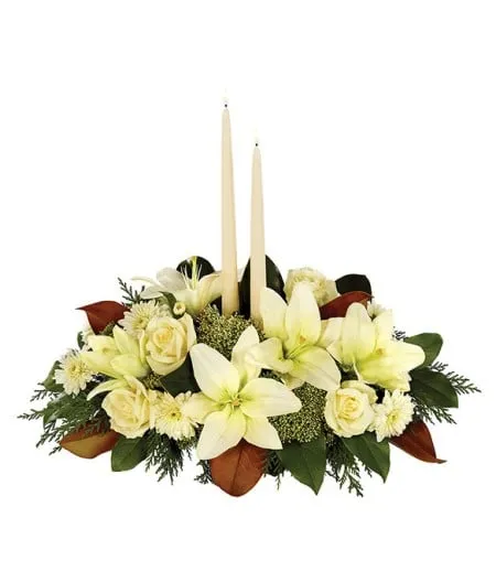 White Magnolia Christmas Centerpiece