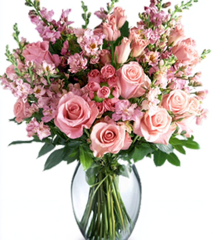 White and Pink Roses