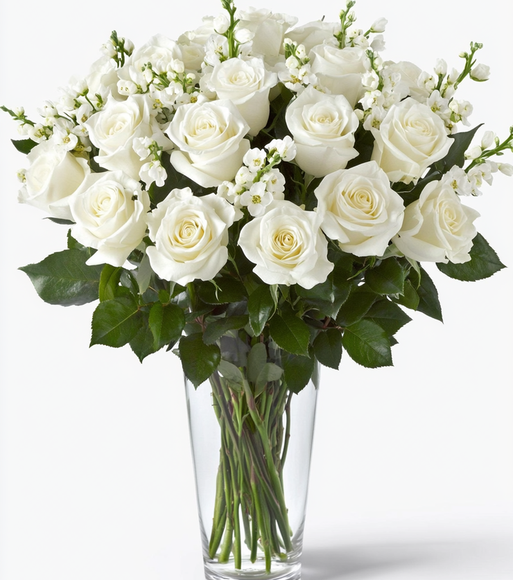 All White Shimmering Blossoms