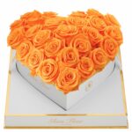 Blanche Heart Orange Preserved Roses