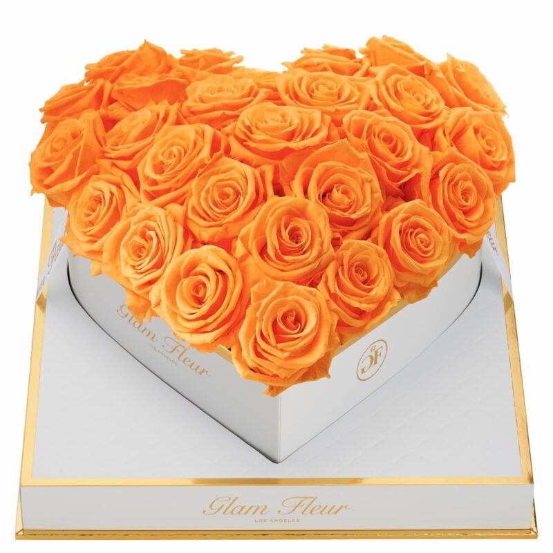 Blanche Heart Orange Preserved Roses