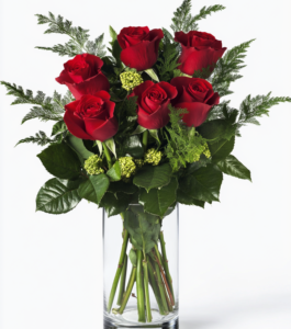 Six Richly Red Roses
