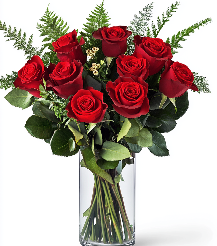 Six Richly Red Roses