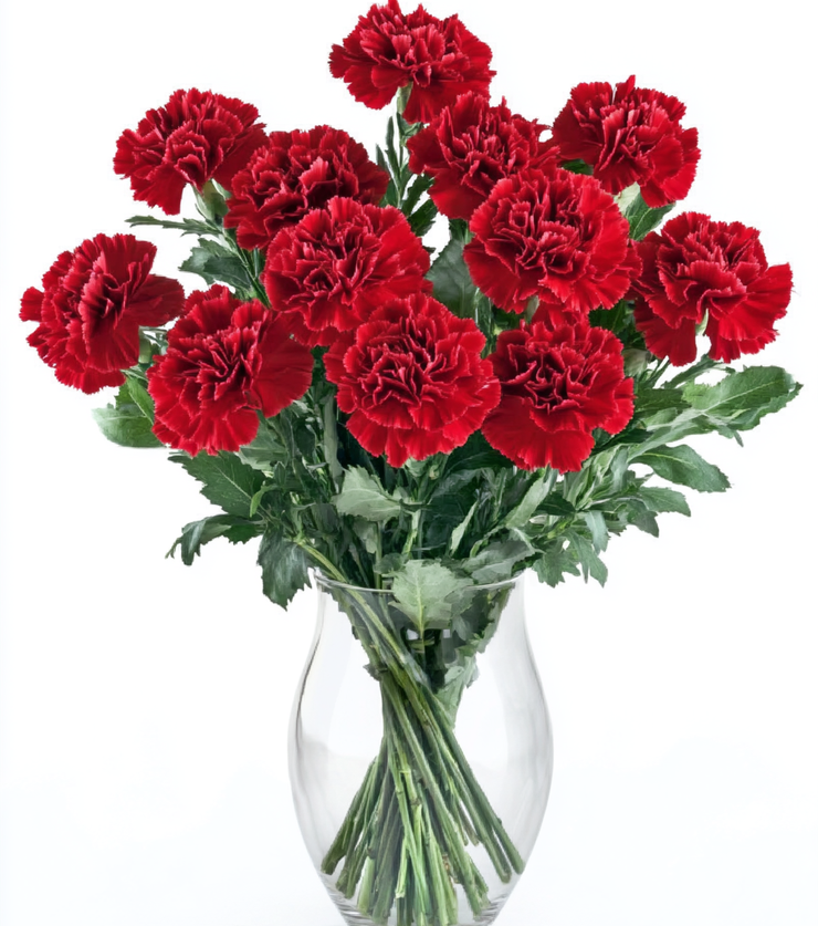 Vibrant Red Carnations