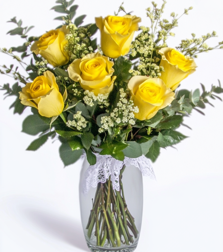 6 Yellow Roses