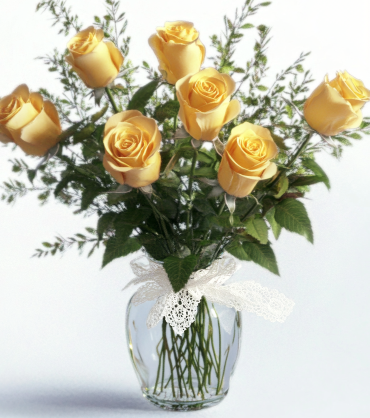 6 Yellow Roses