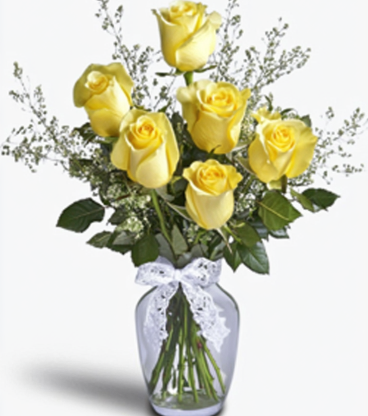6 Yellow Roses