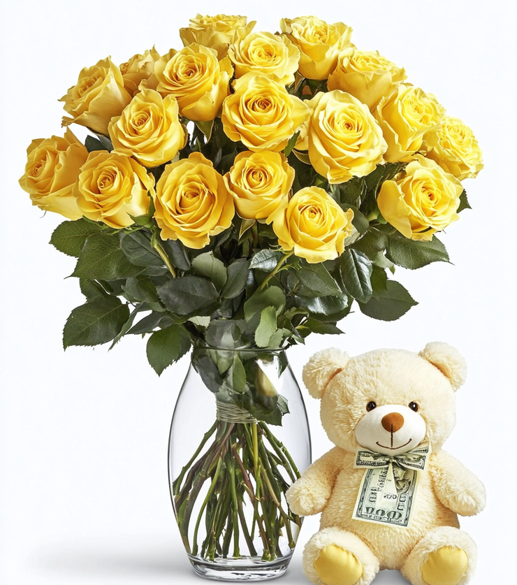 Bear and Roses
