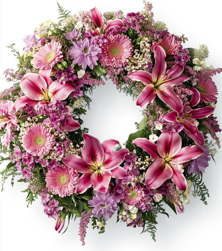 Lily and Daisy Remembrance Wreath